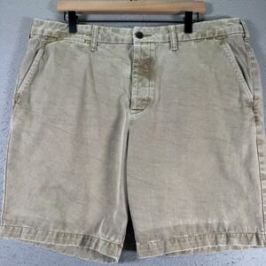 Outerknown Chino‎ Shorts Mens 38 Brown Acid Wash Fade Heavy Weight Classic 8"